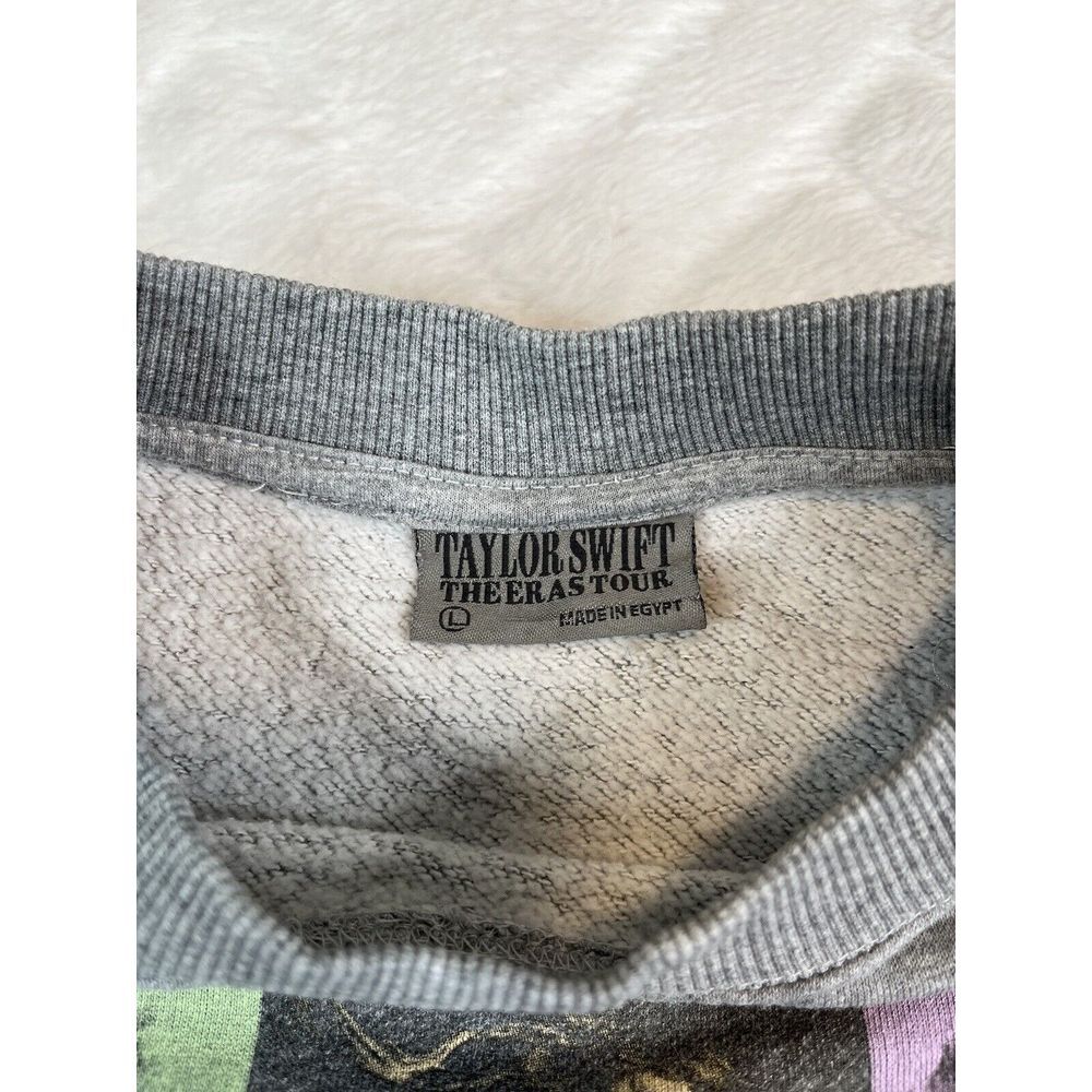 Taylor Swift Eras Tour Crewneck Sweatshirt Large Gray Concert Pullover - Picture 6 of 6